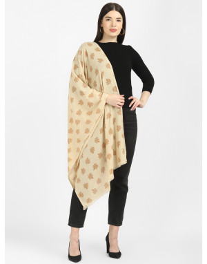 women flower print design stole camel